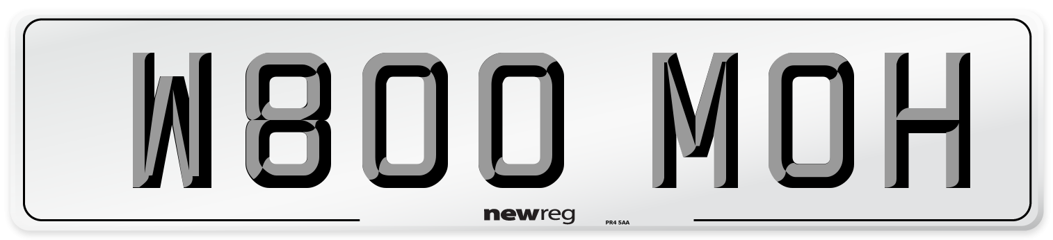 W800 MOH Number Plate from New Reg